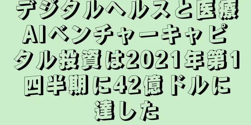 デジタルヘルスと医療AIベンチャーキャピタル投資は2021年第1四半期に42億ドルに達した