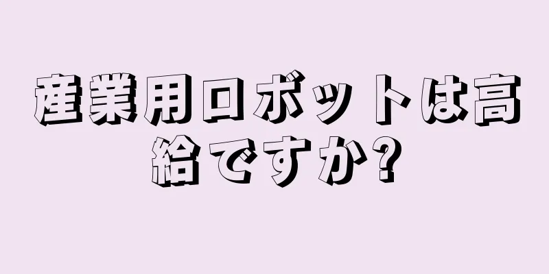 産業用ロボットは高給ですか?
