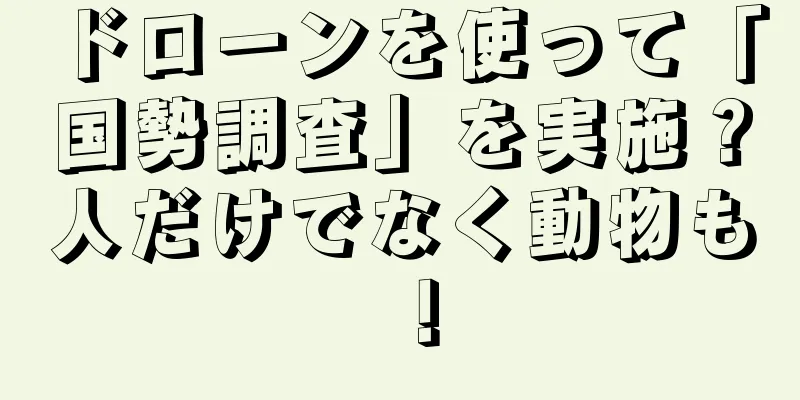 ドローンを使って「国勢調査」を実施？人だけでなく動物も！