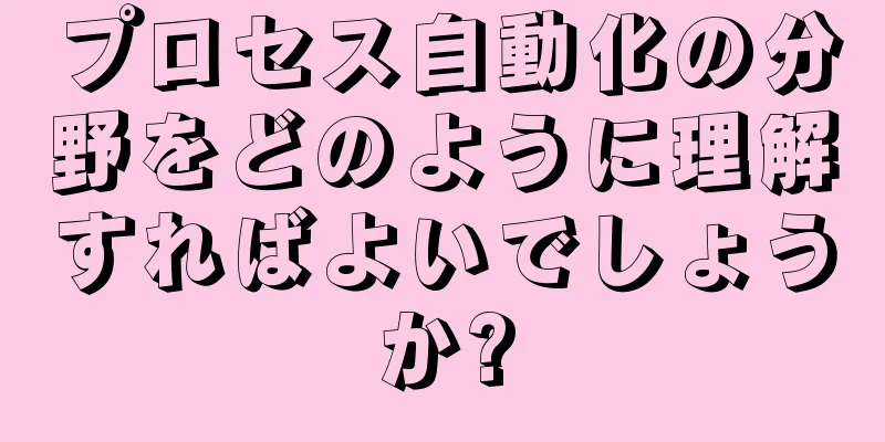 プロセス自動化の分野をどのように理解すればよいでしょうか?