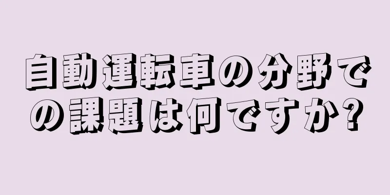 自動運転車の分野での課題は何ですか?