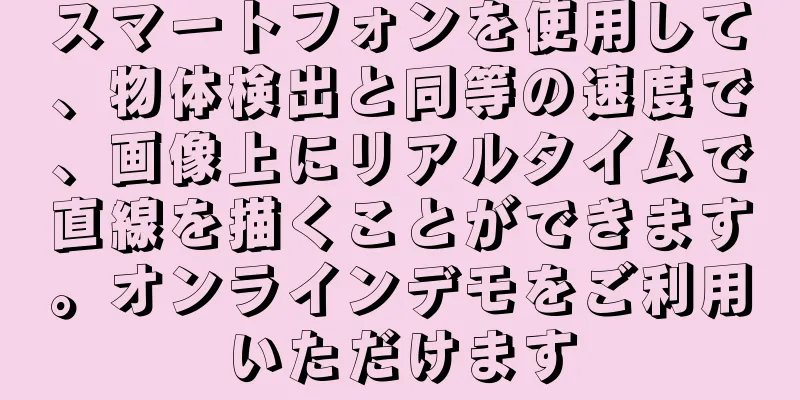 スマートフォンを使用して、物体検出と同等の速度で、画像上にリアルタイムで直線を描くことができます。オンラインデモをご利用いただけます