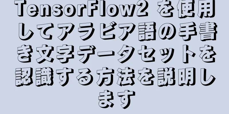 TensorFlow2 を使用してアラビア語の手書き文字データセットを認識する方法を説明します