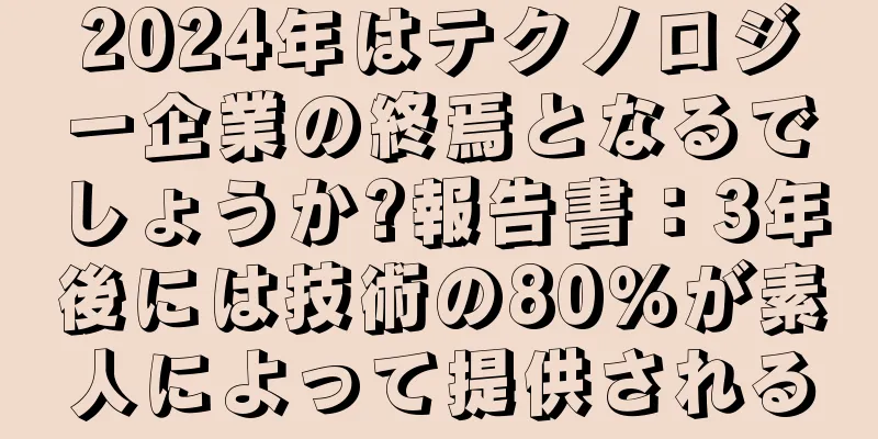 2024年はテクノロジー企業の終焉となるでしょうか?報告書：3年後には技術の80％が素人によって提供される