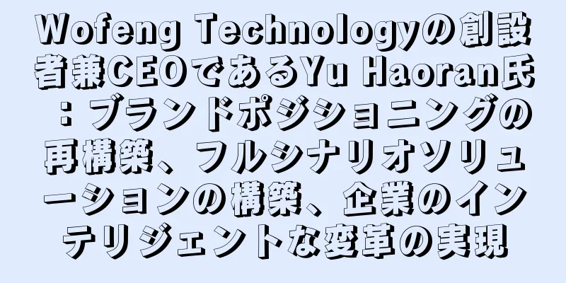 Wofeng Technologyの創設者兼CEOであるYu Haoran氏：ブランドポジショニングの再構築、フルシナリオソリューションの構築、企業のインテリジェントな変革の実現