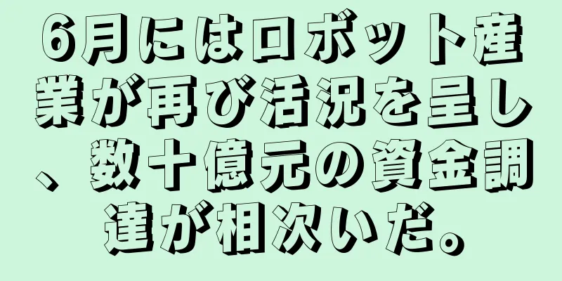 6月にはロボット産業が再び活況を呈し、数十億元の資金調達が相次いだ。