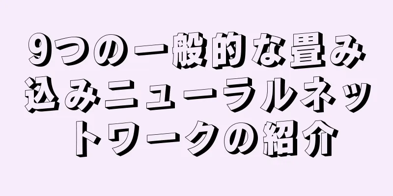 9つの一般的な畳み込みニューラルネットワークの紹介