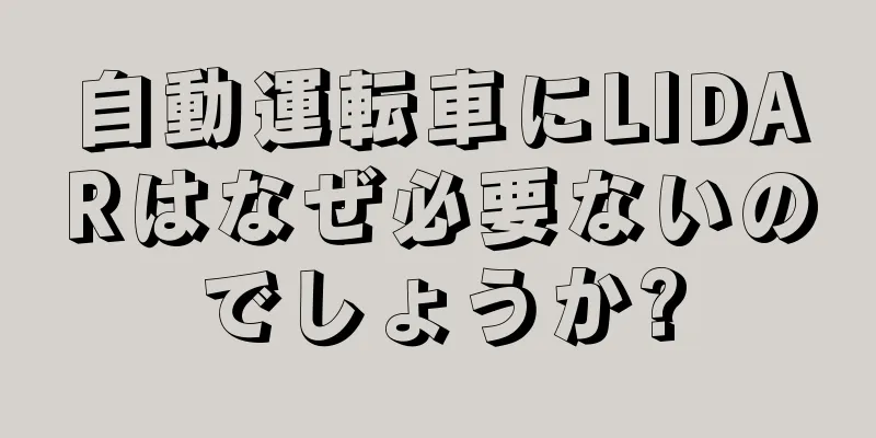 自動運転車にLIDARはなぜ必要ないのでしょうか?