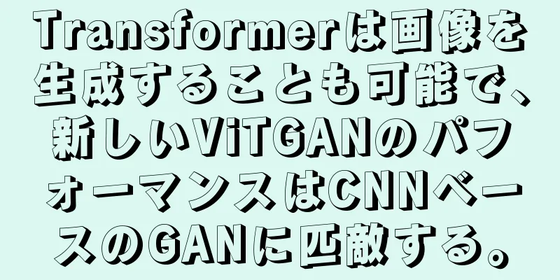 Transformerは画像を生成することも可能で、新しいViTGANのパフォーマンスはCNNベースのGANに匹敵する。