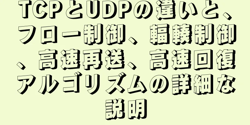 TCPとUDPの違いと、フロー制御、輻輳制御、高速再送、高速回復アルゴリズムの詳細な説明