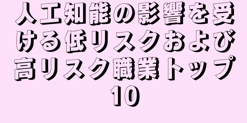 人工知能の影響を受ける低リスクおよび高リスク職業トップ10