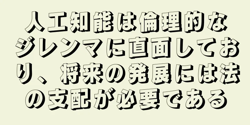 人工知能は倫理的なジレンマに直面しており、将来の発展には法の支配が必要である