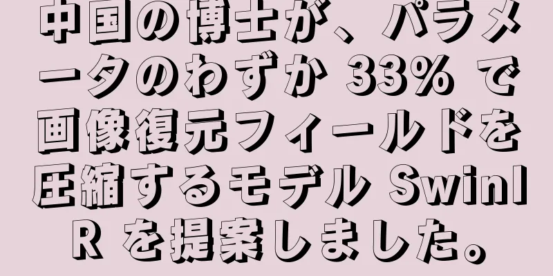中国の博士が、パラメータのわずか 33% で画像復元フィールドを圧縮するモデル SwinIR を提案しました。