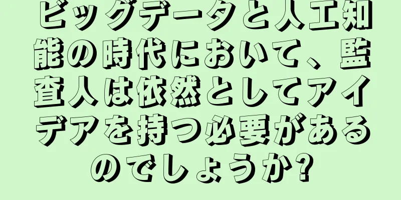 ビッグデータと人工知能の時代において、監査人は依然としてアイデアを持つ必要があるのでしょうか?