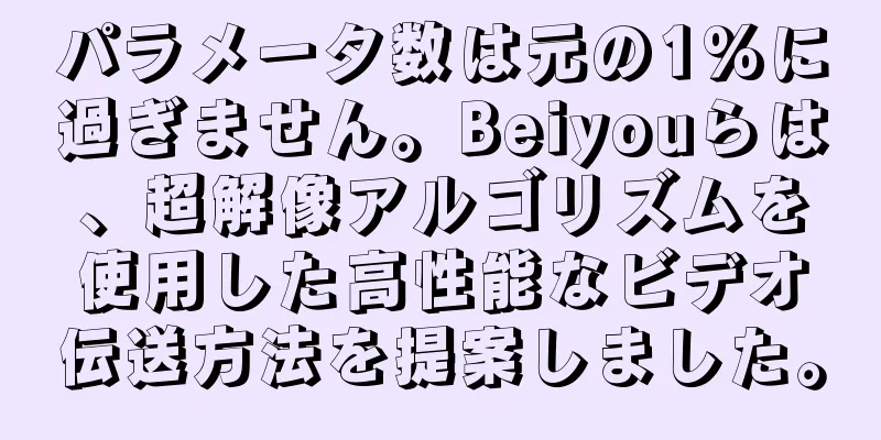 パラメータ数は元の1%に過ぎません。Beiyouらは、超解像アルゴリズムを使用した高性能なビデオ伝送方法を提案しました。