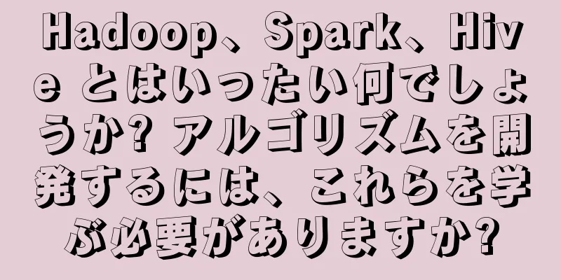 Hadoop、Spark、Hive とはいったい何でしょうか? アルゴリズムを開発するには、これらを学ぶ必要がありますか?