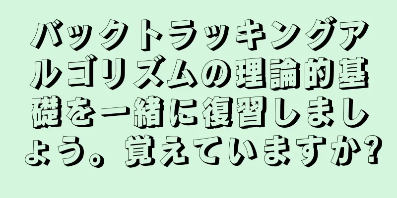 バックトラッキングアルゴリズムの理論的基礎を一緒に復習しましょう。覚えていますか?