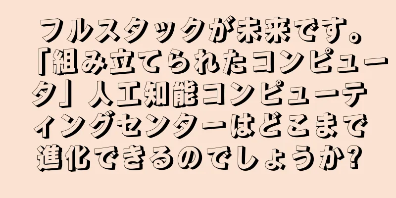 フルスタックが未来です。「組み立てられたコンピュータ」人工知能コンピューティングセンターはどこまで進化できるのでしょうか?