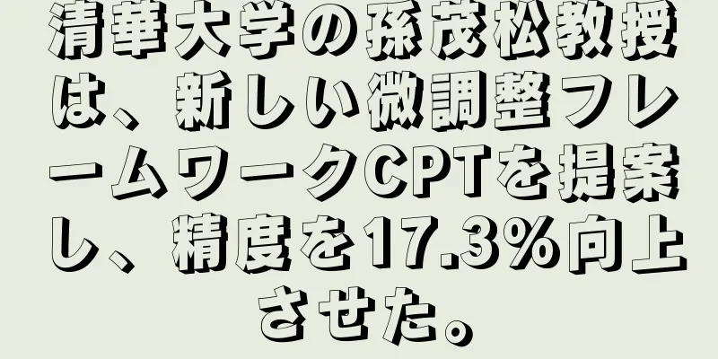 清華大学の孫茂松教授は、新しい微調整フレームワークCPTを提案し、精度を17.3%向上させた。