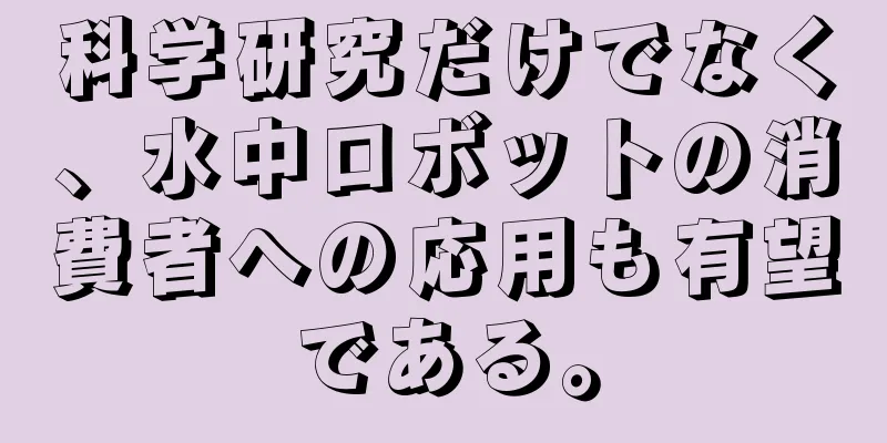 科学研究だけでなく、水中ロボットの消費者への応用も有望である。
