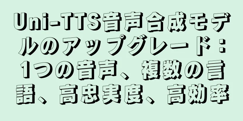 Uni-TTS音声合成モデルのアップグレード：1つの音声、複数の言語、高忠実度、高効率
