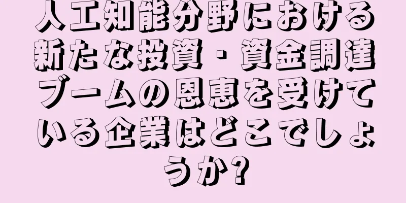 人工知能分野における新たな投資・資金調達ブームの恩恵を受けている企業はどこでしょうか?