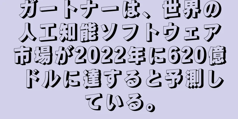 ガートナーは、世界の人工知能ソフトウェア市場が2022年に620億ドルに達すると予測している。