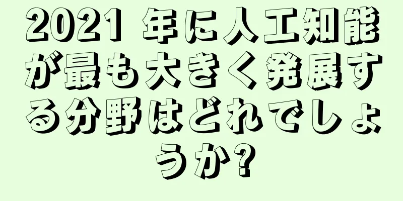 2021 年に人工知能が最も大きく発展する分野はどれでしょうか?