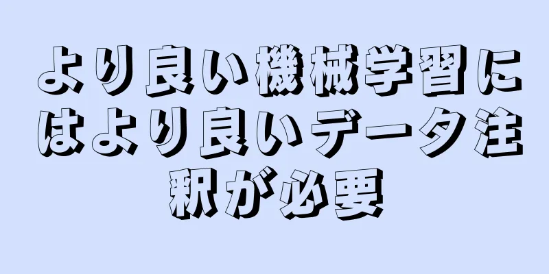 より良い機械学習にはより良いデータ注釈が必要