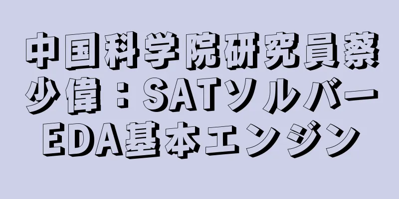 中国科学院研究員蔡少偉：SATソルバーEDA基本エンジン