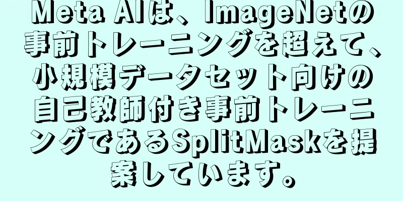 Meta AIは、ImageNetの事前トレーニングを超えて、小規模データセット向けの自己教師付き事前トレーニングであるSplitMaskを提案しています。