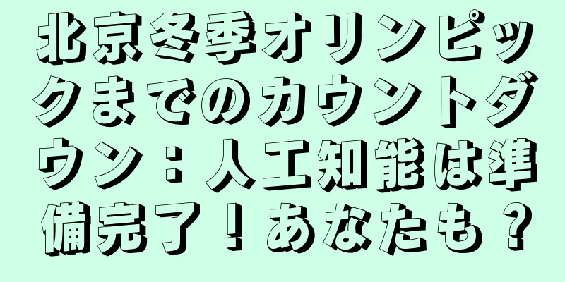 北京冬季オリンピックまでのカウントダウン：人工知能は準備完了！あなたも？