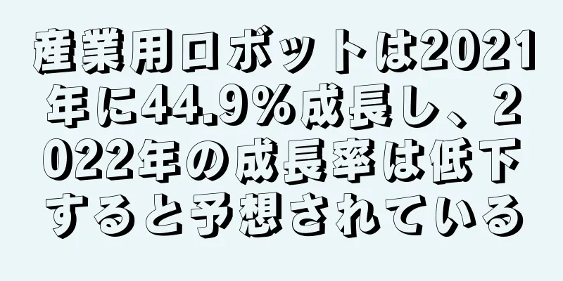 産業用ロボットは2021年に44.9％成長し、2022年の成長率は低下すると予想されている