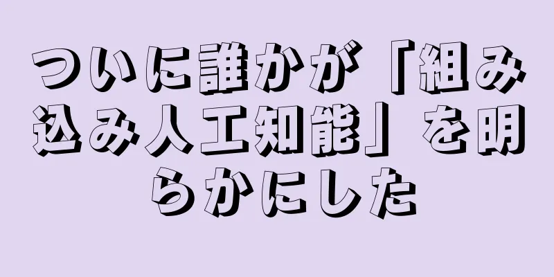 ついに誰かが「組み込み人工知能」を明らかにした