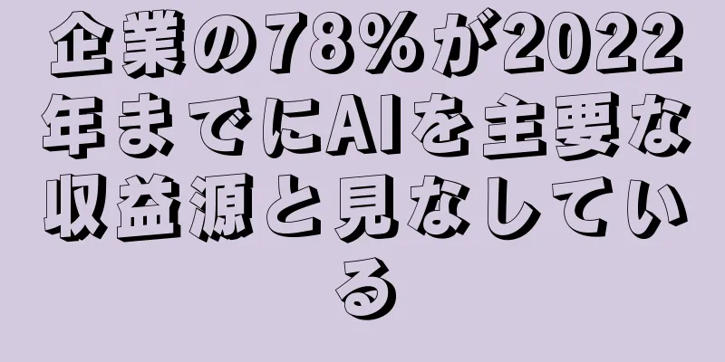 企業の78%が2022年までにAIを主要な収益源と見なしている