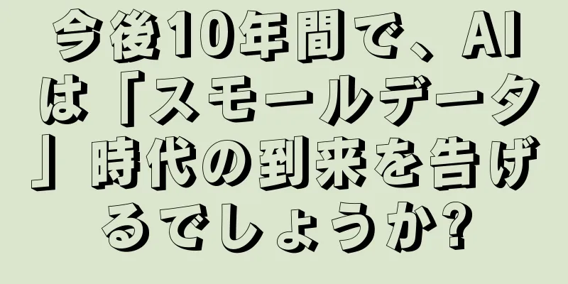 今後10年間で、AIは「スモールデータ」時代の到来を告げるでしょうか?