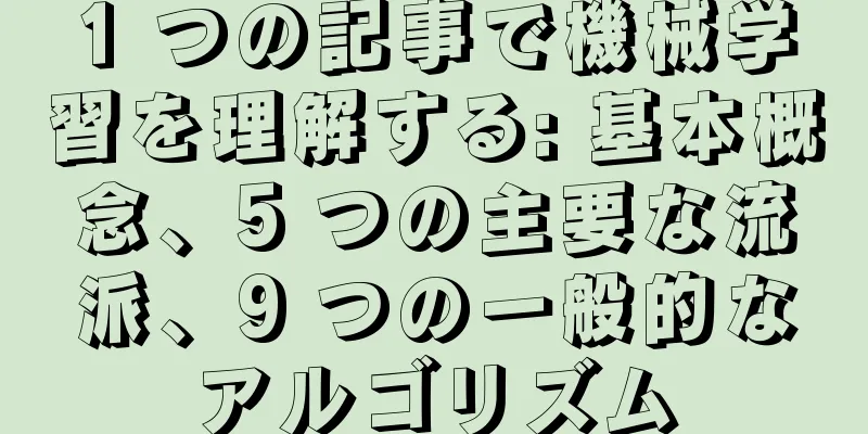 1 つの記事で機械学習を理解する: 基本概念、5 つの主要な流派、9 つの一般的なアルゴリズム