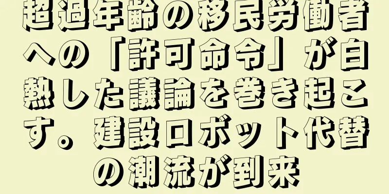 超過年齢の移民労働者への「許可命令」が白熱した議論を巻き起こす。建設ロボット代替の潮流が到来