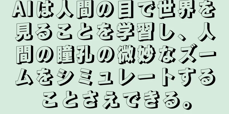 AIは人間の目で世界を見ることを学習し、人間の瞳孔の微妙なズームをシミュレートすることさえできる。