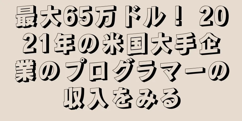 最大65万ドル！ 2021年の米国大手企業のプログラマーの収入をみる