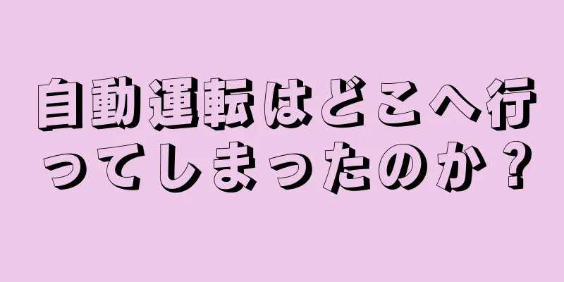 自動運転はどこへ行ってしまったのか？