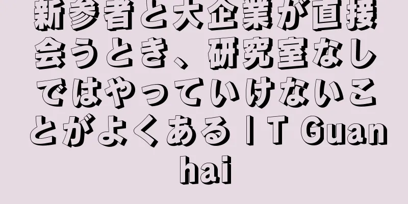 新参者と大企業が直接会うとき、研究室なしではやっていけないことがよくある | T Guanhai