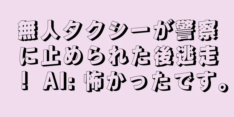 無人タクシーが警察に止められた後逃走！ AI: 怖かったです。