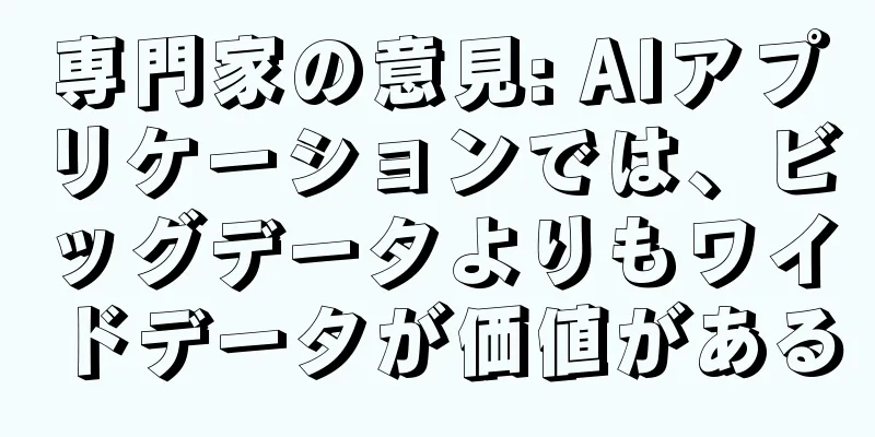 専門家の意見: AIアプリケーションでは、ビッグデータよりもワイドデータが価値がある