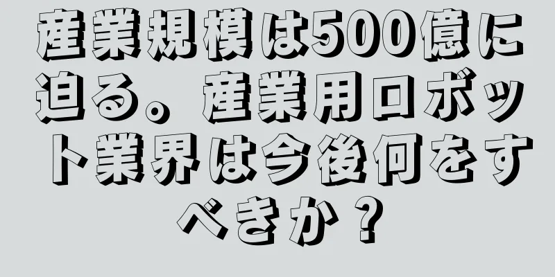産業規模は500億に迫る。産業用ロボット業界は今後何をすべきか？