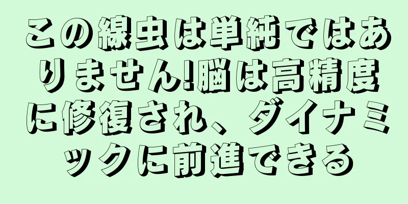 この線虫は単純ではありません!脳は高精度に修復され、ダイナミックに前進できる