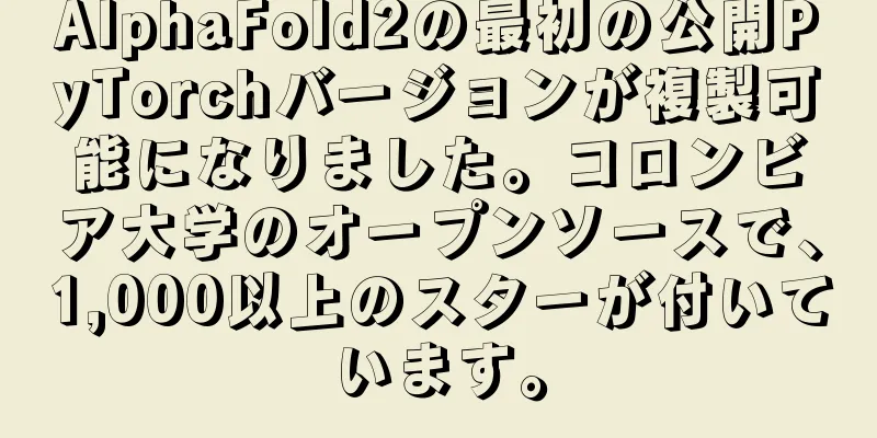 AlphaFold2の最初の公開PyTorchバージョンが複製可能になりました。コロンビア大学のオープンソースで、1,000以上のスターが付いています。