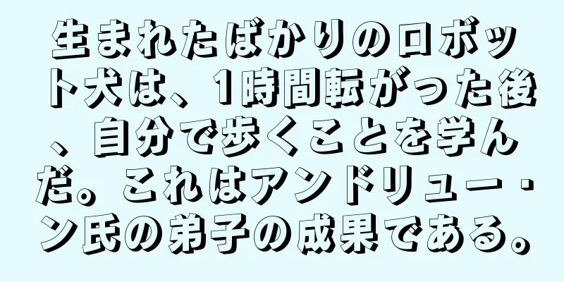 生まれたばかりのロボット犬は、1時間転がった後、自分で歩くことを学んだ。これはアンドリュー・ン氏の弟子の成果である。