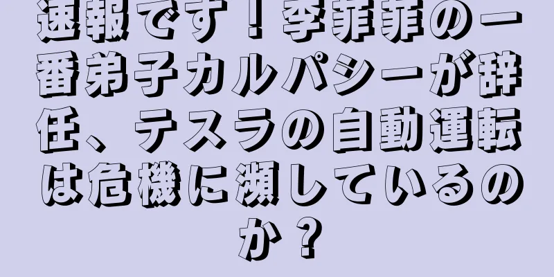 速報です！李菲菲の一番弟子カルパシーが辞任、テスラの自動運転は危機に瀕しているのか？