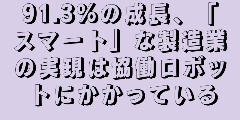 91.3%の成長、「スマート」な製造業の実現は協働ロボットにかかっている